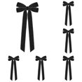 thumbnail image 1 of Christmas Tree Bows, Velvet Ribbon Decorations, Pre-Tied Bows for Wreaths Gifts Wedding Party DIY Holiday Displays 6 Pc, Black 5.12 x 10.24 Inch, 1 of 6