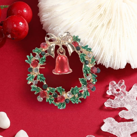 Christmas Tree Brooch, Holiday Gift Corsage, Metal Festive Accessory, for Jacket, Lapel, Party, 3.9x3.9x1.5 cm