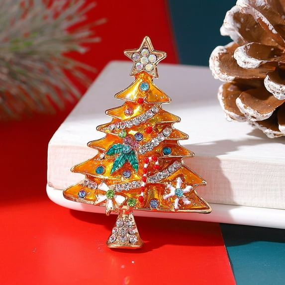 Christmas Tree Brooch under $5! Xqxayjr Christmas Tree Brooch, Winter Coat Pin for Sweater and Clothing Accessories