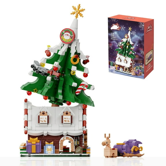 Christmas Tree Building Block Set for Adults, Mini Building Blocks with 1105Pieces Tree House Mini Building Blocks for Gifts & Decoration