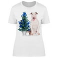 thumbnail image 1 of Christmas Tree Bullterrier T-Shirt Women -Image by Shutterstock, Female Large, 1 of 2