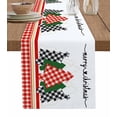 thumbnail image 1 of Christmas Tree Burlap-Cotton Table Runner 36 Inches Long,Xmas Tree Red Checkered Farmhouse Table Runners,Outdoor Dining Tablecloths Decor for Baby Shower/Party/Wedding 13x36, 1 of 9