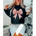 thumbnail image 1 of Christmas Tree Cake Sweatshirt, Coquette Holiday Bow Pullover, Cute Christmas Gift Sweater for Women, Festive Winter Top, 1 of 5