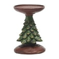 thumbnail image 1 of Christmas Tree Candle Holder – 4.7" Resin Pillar Candle Stand, Vintage Decorative Candlestick Holders for Xmas Table Centerpieces, Holiday Party Wedding Home Decor Festive Mantel Fireplace Decoration, 1 of 3