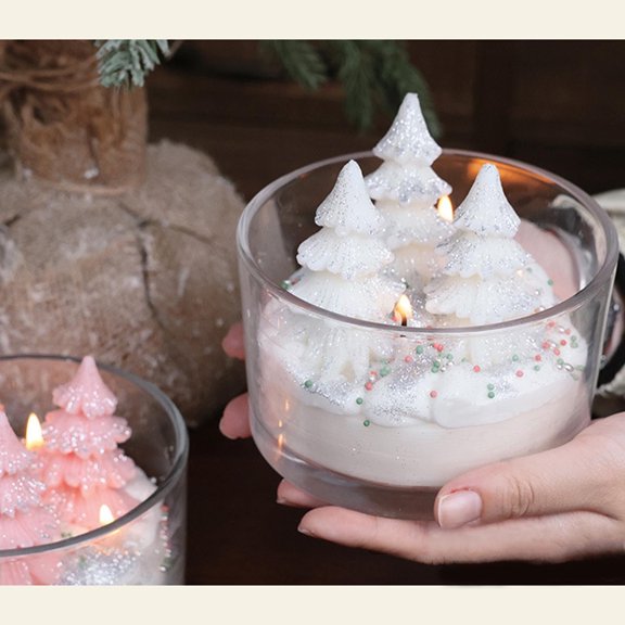 Christmas Tree Candle - Winter Forest Scented Holiday Decor and Gift for Home, Christmas Tree Candles Poplar Christmas Tree Candles Christmas Tree Candles Christmas Home
