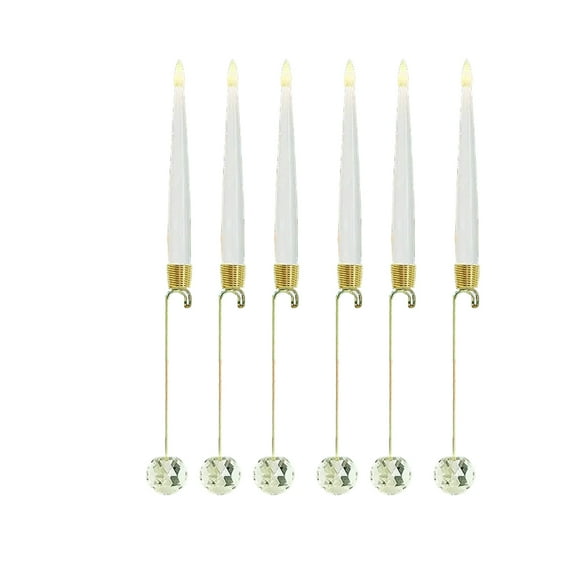 Christmas Tree Candles, 12 Pack Flameless Taper Candles For Christmas Tree Decorations, Fake LED Candles With Wand Remote Control And Crystal Decorative Hook