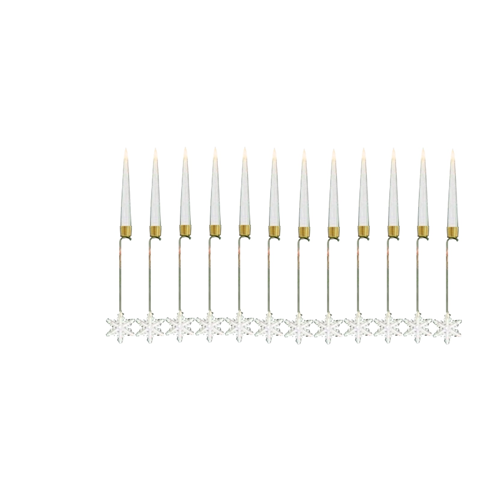Christmas Tree Candles, 12 Pack Flameless Taper Candles For Christmas Tree Decorations, Fake LED Candles With Wand Remote Control And Crystal Decorative Hook