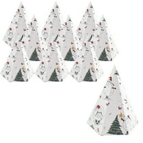 Christmas Tree Candy Boxes – 10-Pack Six-Sided Gift Boxes with Colored Graffiti Print, Paper Treat Boxes for Holiday Party Favors, Snacks, Small Gifts