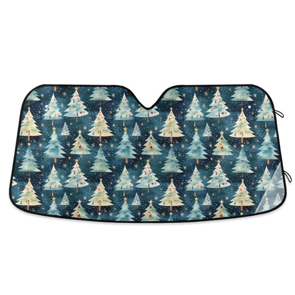 Christmas Tree Car Windshield Sun Shade Foldable Car Front Window Visor Heat and UV Protection 53x23.5