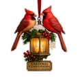 thumbnail image 1 of Christmas Tree Cardinal Bird Hanging Pendant, Lantern And Berry Decorated Ornament, Holiday Commemorative Decoration For Gifting And Home, 1 of 6