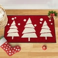 thumbnail image 1 of Christmas Tree Carpet, Non-Slip Mat, Christmas Red Entrance Carpet for Bathroom Door Living Room Floor, Polyester Rubber Back Holiday Decor 15.7x23.6 Inches, 1 of 7