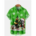 Christmas Tree Casual men‘s Shirt Casual Weekend Autumn Loose short
