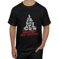 thumbnail image 1 of Christmas Tree Cats Meow Merry Christmas Black Short Sleeve T-Shirts, 1 of 5