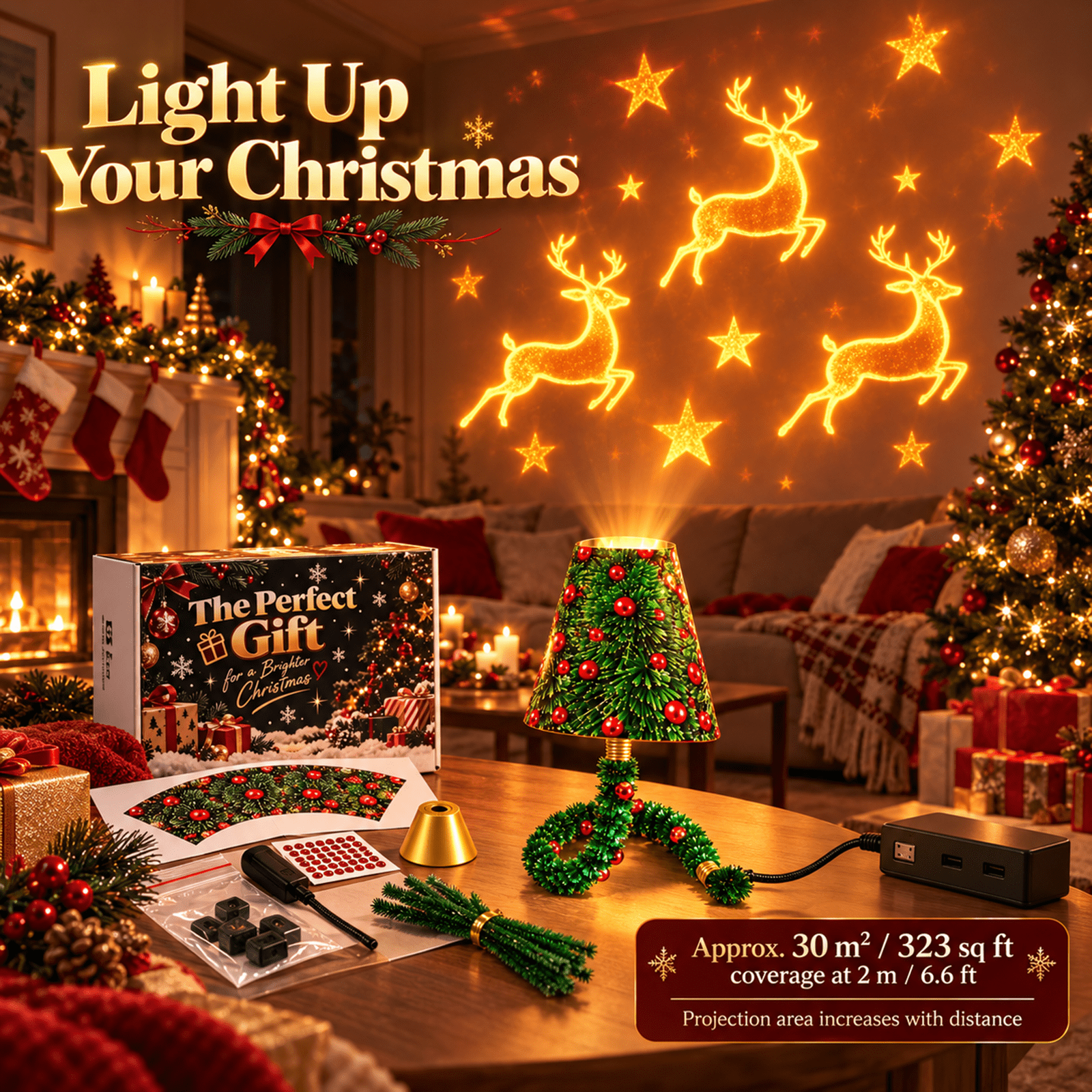 Christmas Tree Ceiling DIY Projector, HD Indoor Christmas Projection ...