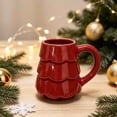 thumbnail image 1 of Christmas Tree Ceramic Mug, Cute Xmas Tree Shaped Coffee Cup, Holiday Drinking Mug for Hot Chocolate Tea Milk Gift for Family Home Party, 1 of 7