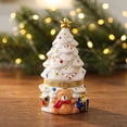thumbnail image 1 of Christmas Tree Ceramic Trinket Box with Bear Decor, Small Hinged Jewelry Storage Box, Mini Keepsake for Rings, , Holiday Decor, 3 Colors, 1 of 7