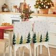 thumbnail image 1 of Christmas Tree Chair Covers Set of 6 Green Gold Trees Snowflakes Linen Texture Chair Back Covers Stretch Removable Washable Slipcovers Protector for Dining Room Kitchen Party Decor, 1 of 5