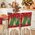 thumbnail image 1 of Christmas Tree Chair Covers Set of 6 Winter Snowflakes Green Gold Tree Watercolor Red Bottom Chair Back Covers Stretch Removable Washable Slipcovers Protector for Dining Room Kitchen Party Decor, 1 of 5