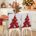 thumbnail image 1 of Christmas Tree Chair Covers Set of 8 Abstract Red Trees Elk Gift Bird Star Art Chair Back Covers Stretch Removable Washable Slipcovers Protector for Dining Room Kitchen Party Decor, 1 of 5
