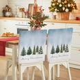 thumbnail image 1 of Christmas Tree Chair Covers Set of 8 Merry Christmas Pine Tree Winter Snowy Chair Back Covers Stretch Removable Washable Slipcovers Protector for Dining Room Kitchen Party Decor, 1 of 5