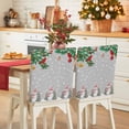 thumbnail image 1 of Christmas Tree Chair Covers Set of 8 Snowman Winter Red Birds Snowflakes Grey Chair Back Covers Stretch Removable Washable Slipcovers Protector for Dining Room Kitchen Party Decor, 1 of 5