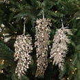 thumbnail image 1 of Christmas Tree Champagne Special-Shaped Ornament - Pearl Pine-Leaf Pendant Holiday Hanging Ornament, Shatterproof Plastic Christmas Baubles, 1 of 7
