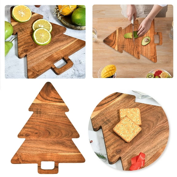 Christmas Tree Charcuterie Board Xmas Cutting Board Fruit Tray Wooden Cheese Appetizer Tray Sushi Serving Tray Christmas Tree Board 14 Inch Length 11 Inch Width Holiday Serving Platter