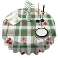 thumbnail image 1 of Christmas Tree Checkered Grid Round Table Cloth,Wrinkle Resistant Table Cover with Polyester,Waterproof Reusable Round Table Clothes for Kitchen Picnic Party (Round,60x60inch), 1 of 6