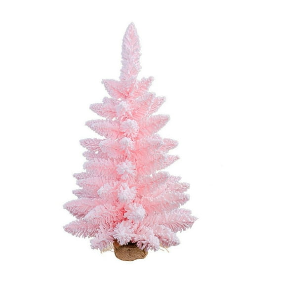 Christmas Tree,Christmas Decorations Artificial Christmas Tree Pink Tabletop Christmas Tree 17.72inch Snow Flocked Mini Xmas Pine Tree for Christmas Indoor Outdoor Holiday Home Decoration
