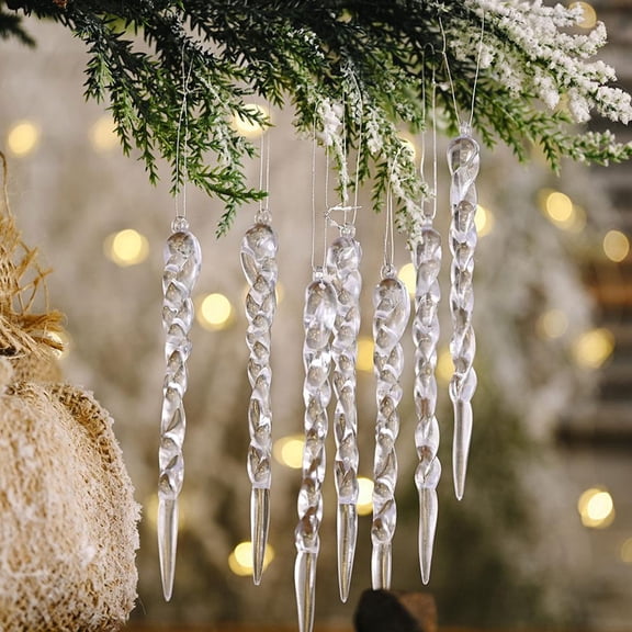 LONPUN Christmas Tree Clear Icicle Ornaments Decoration Xmas Of Home 12 Decor R39C D9A5