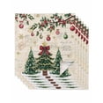 thumbnail image 1 of Christmas Tree Cloth Napkins Set of 6 Reusable Dinner Napkins, Farmhouse Winter Ball Berry Snowflakes Cocktail Napkin Washable Table Napkins for Wedding/Holiday Party/Baby Shower 20"x20", 1 of 7
