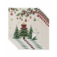 thumbnail image 1 of Christmas Tree Cloth Napkins Set of 8 Reusable Dinner Napkins, Country Winter Ball Berry Gold Snowflakes Cocktail Napkin Washable Table Napkins for Wedding/Holiday Party/Baby Shower 20"x20", 1 of 7