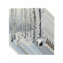 Christmas Tree Cloth Napkins Washable Set of 6, White Winter Xmas Snowflake Reusable Dinner Table Napkins Cloth Bulk for Weddings Kitchen Restaurants Hotel Events Parties 20 x 20 Inch