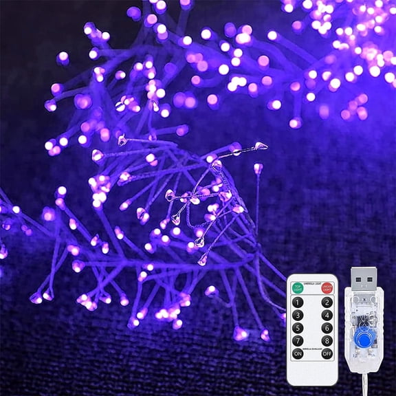 Christmas Tree Cluster Lights, Firecrackers String Lights 3M 100LED Cluster Christmas Lights Waterproof USB with Remote