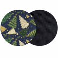 thumbnail image 1 of Christmas Tree Coasters Set of 2, Absorbent Coasters for Drinks, Navy Blue Green Xmas Tree Winter Coaster for Desk Coffee Table Protection, Home Decor House Warming Gifts 4", 1 of 8