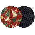 thumbnail image 1 of Christmas Tree Coasters Set of 2, Absorbent Coasters for Drinks, Red Green Xmas Tree Winter Coaster for Desk Coffee Table Protection, Home Decor House Warming Gifts 4", 1 of 8