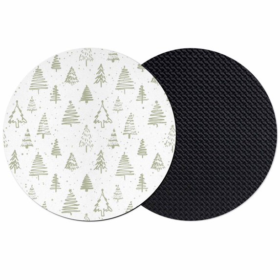 Christmas Tree Coasters Set of 2, Absorbent Coasters for Drinks, Xmas Green Cartoon Tree Snowflakes Winter Holiday Coaster for Desk Coffee Table Protection, Home Decor House Warming Gifts 4"