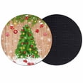 thumbnail image 1 of Christmas Tree Coasters Set of 2, Absorbent Coasters for Drinks, Xmas Red Balls Pine Branches Snowflakes New Year Coaster for Desk Coffee Table Protection, Home Decor House Warming Gifts 4", 1 of 8
