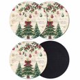 thumbnail image 1 of Christmas Tree Coasters Set of 4, Absorbent Coasters for Drinks, Farmhouse Winter Ball Berry Snowflakes Coaster for Desk Coffee Table Protection, Home Decor House Warming Gifts 4", 1 of 8