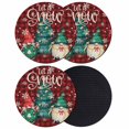 thumbnail image 1 of Christmas Tree Coasters Set of 4, Absorbent Coasters for Drinks, Gnomes Winter Snowflake Retro Red Plaid Coaster for Desk Coffee Table Protection, Home Decor House Warming Gifts 4", 1 of 8