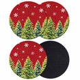 thumbnail image 1 of Christmas Tree Coasters Set of 4, Absorbent Coasters for Drinks, Red Green Winter Snowflake Coaster for Desk Coffee Table Protection, Home Decor House Warming Gifts 4", 1 of 8