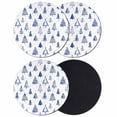 thumbnail image 1 of Christmas Tree Coasters Set of 4, Absorbent Coasters for Drinks, Xmas Blue Cartoon Tree Snowflakes Rustic Coaster for Desk Coffee Table Protection, Home Decor House Warming Gifts 4", 1 of 8