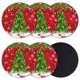 thumbnail image 1 of Christmas Tree Coasters Set of 6, Absorbent Coasters for Drinks, Red Winter Pine Branches Balls Snowflakes Coaster for Desk Coffee Table Protection, Home Decor House Warming Gifts 4", 1 of 8