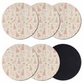 thumbnail image 1 of Christmas Tree Coasters Set of 6, Absorbent Coasters for Drinks, Winter Xmas Pink Pine Snowflake on Linen Coaster for Desk Coffee Table Protection, Home Decor House Warming Gifts 4", 1 of 8