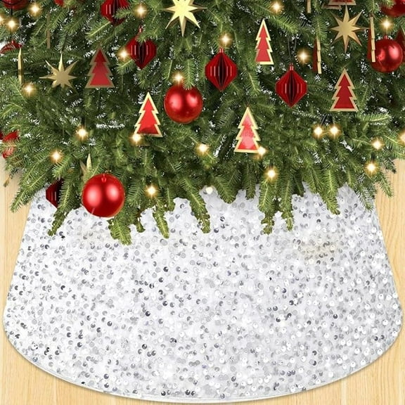 Christmas Tree Collar, 22" Christmas Tree Ring, Christmas Tree Base Cover with Classic Pattern, Xmas Tree Decorations for Home Indoor C