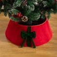 thumbnail image 1 of Christmas Tree Collar 23.6 Inches Velvet Christmas Tree Bottom Apron Christmas Tree Stand Base Cover Home Holiday Scene Layout Decoration (Red), 1 of 1