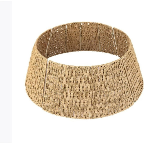 Christmas Tree Collar, 25.5 Inch Natural Woven Wicker Tree Base Stand Cover - Decorative Holiday Ring Skirt Basket for Artificial Christmas Tree, Rustic Tree Collar Ring, Christmas Holiday Decoration