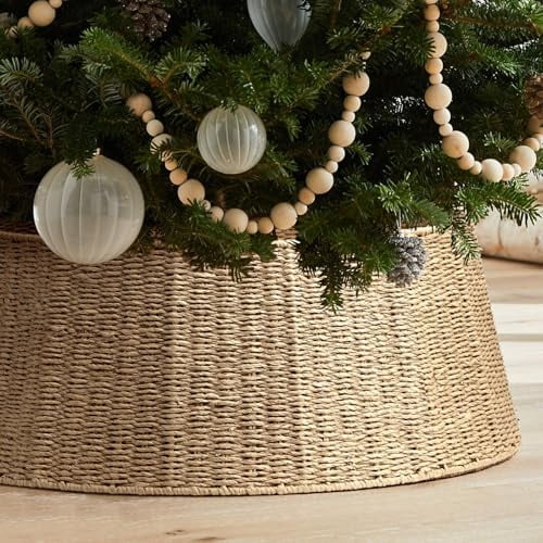 Christmas Tree Collar- 26",Christmas Tree Base Christmas Tree Basket Collar for Home, Living Room,for Covering Tree Stand (Burlywood, 26 in)