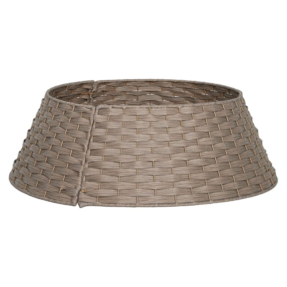 Christmas Tree Collar 27 Inch, Rustic Tree Skirt Woven PE Metal Ring, Holiday Decoration for 82-106 Inch Tree