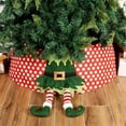 thumbnail image 1 of Christmas Tree Collar 30 Inch 3D Elf Feet Non-woven Polka Dots Red Christmas Tree Skirt Xmas Tree Ring Foldable Stand Base Cover, 1 of 9